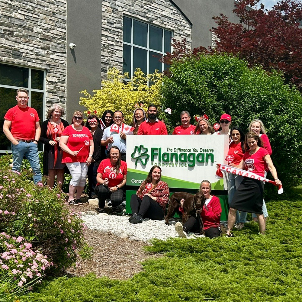 Flanagan Foodservice team celebrating Canada